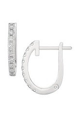 very nice silver round baby huggie earrings